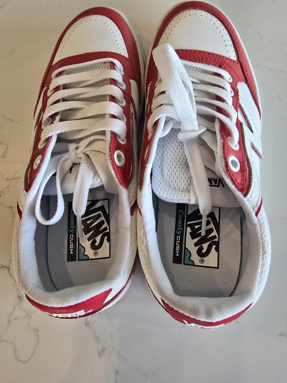 Vans Women's Red & White Low-Top Sneakers